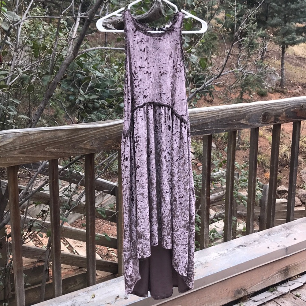 Pol Pink Crushed Velvet Dress